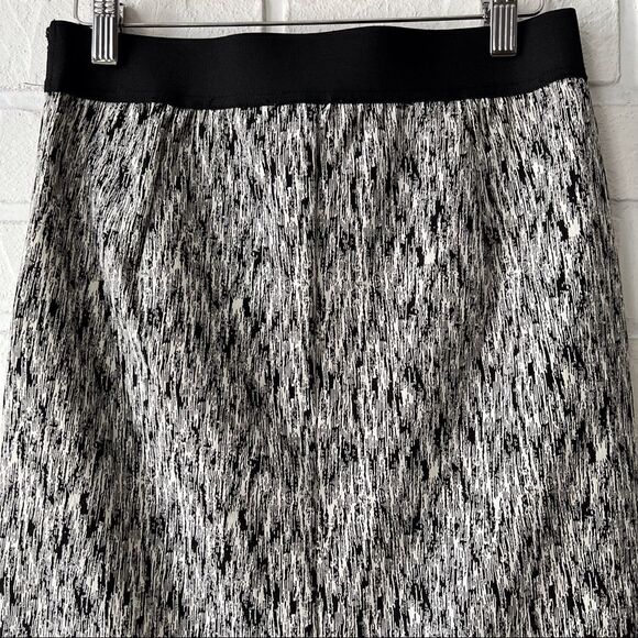 Monochromatic Black White Stretchy Print High Waist Pencil Skirt S - Picture 8 of 13